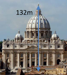 Peterskriche in Rom (Hhe: 132m)