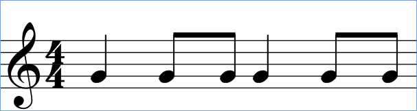 Notationsbeispiel 2: gerade Achtel