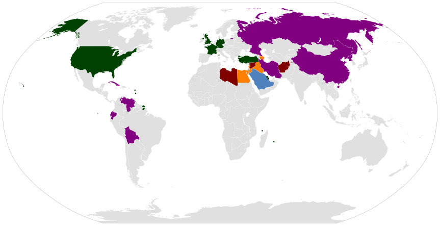 Saudi-Arabien auf der Weltkarte
