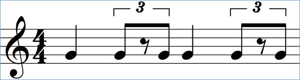 Notationsbeispiel 1: Triolenachtel