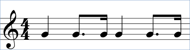 Notationsbeispiel 3: punktierte Achtel